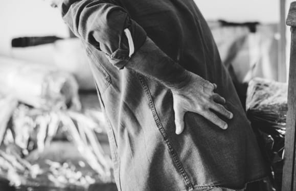 a person with back pain