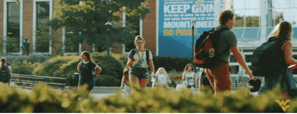 students walking